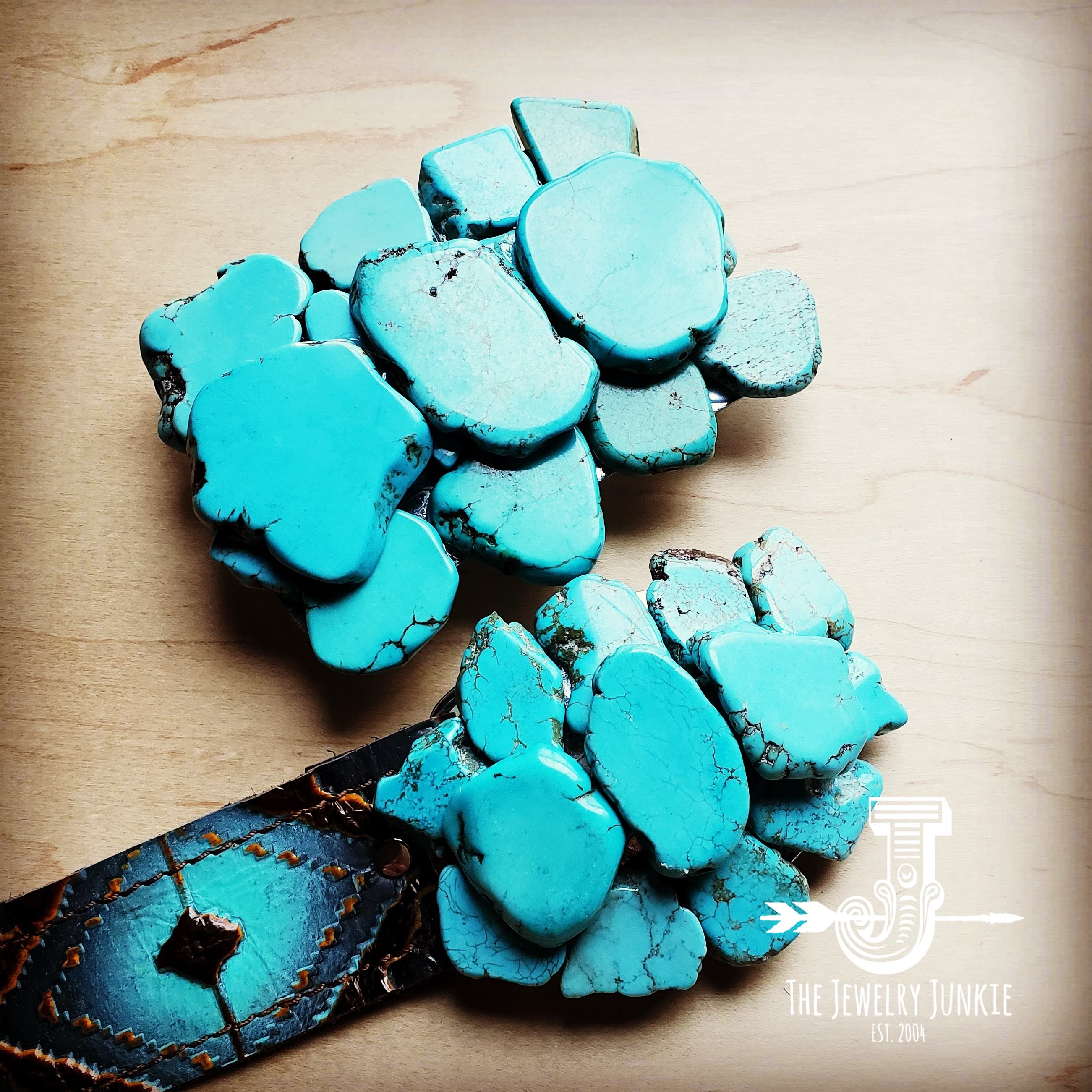 Large Turquoise Slab Belt Buckle