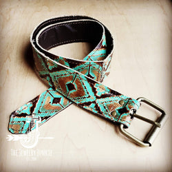 Turquoise Navajo Genuine Leather Belt 901j