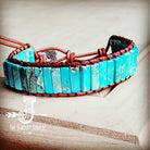 Woven Regalite Stacked Stone Bracelet-Turquoise