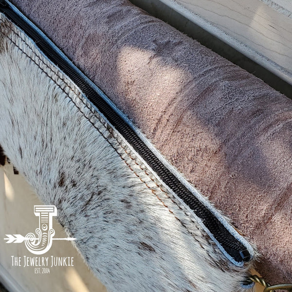 Hair on Hide Clutch w/ Turquoise Navajo Flap 502c