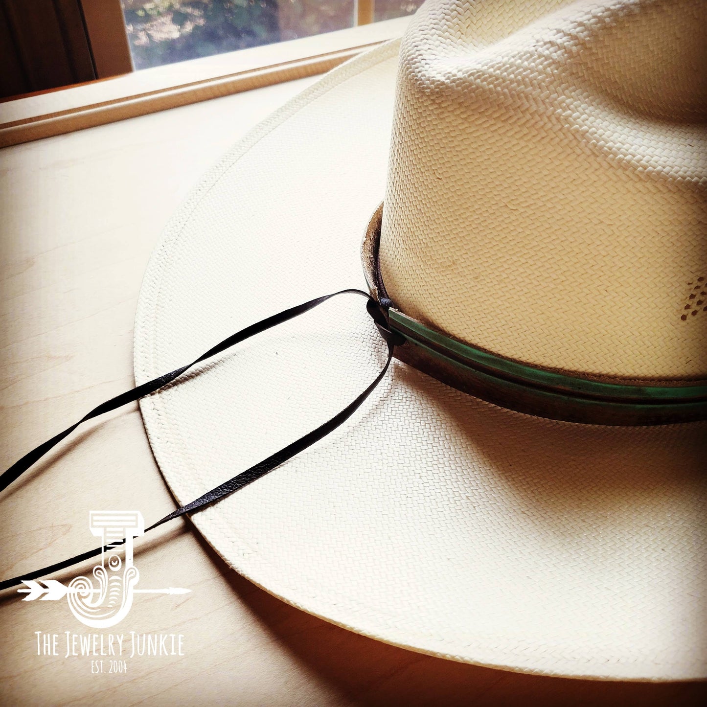 Turquoise Navajo Embossed Leather Hat Band Only 950b