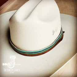 Turquoise Navajo Embossed Leather Hat Band Only 950b