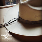 Hair-on-Hide Leather Hat Band w/ Turquoise Slab