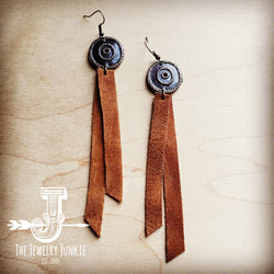Leather Rectangle Earrings w/ Tan Suede 200m