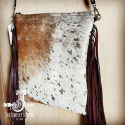Mixed Metallic Hair on Hide Handbag w/ Leather Fringe 502p