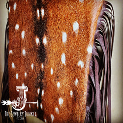 Axis Deer Hide Printed Leather Crossbody Handbag 503r