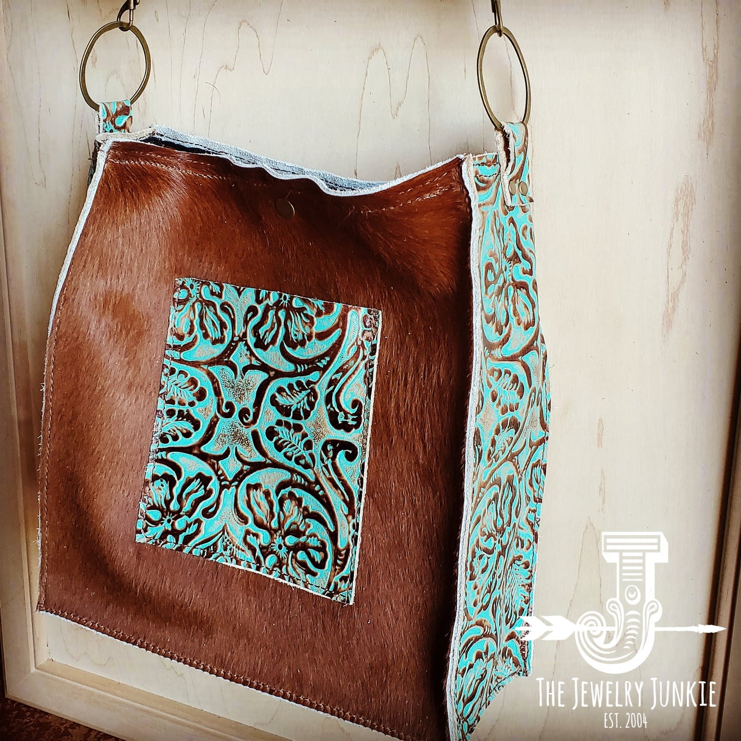 Hair on Hide Box Handbag w/ Cowboy Side Accents 503y