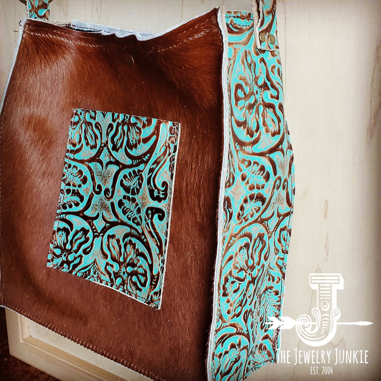 Hair on Hide Box Handbag w/ Cowboy Side Accents 503y