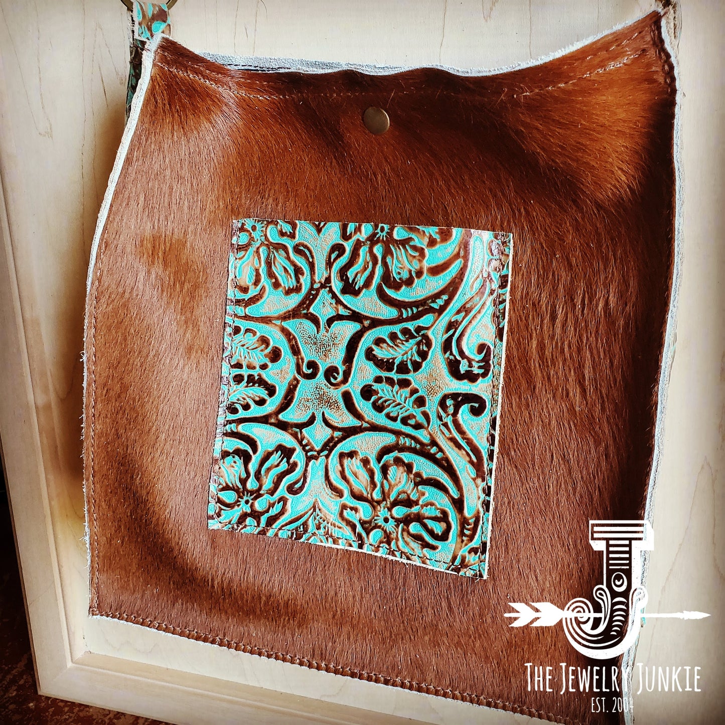 Hair on Hide Box Handbag w/ Cowboy Side Accents 503y