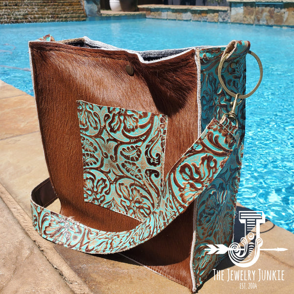 Hair on Hide Box Handbag w/ Cowboy Side Accents 503y