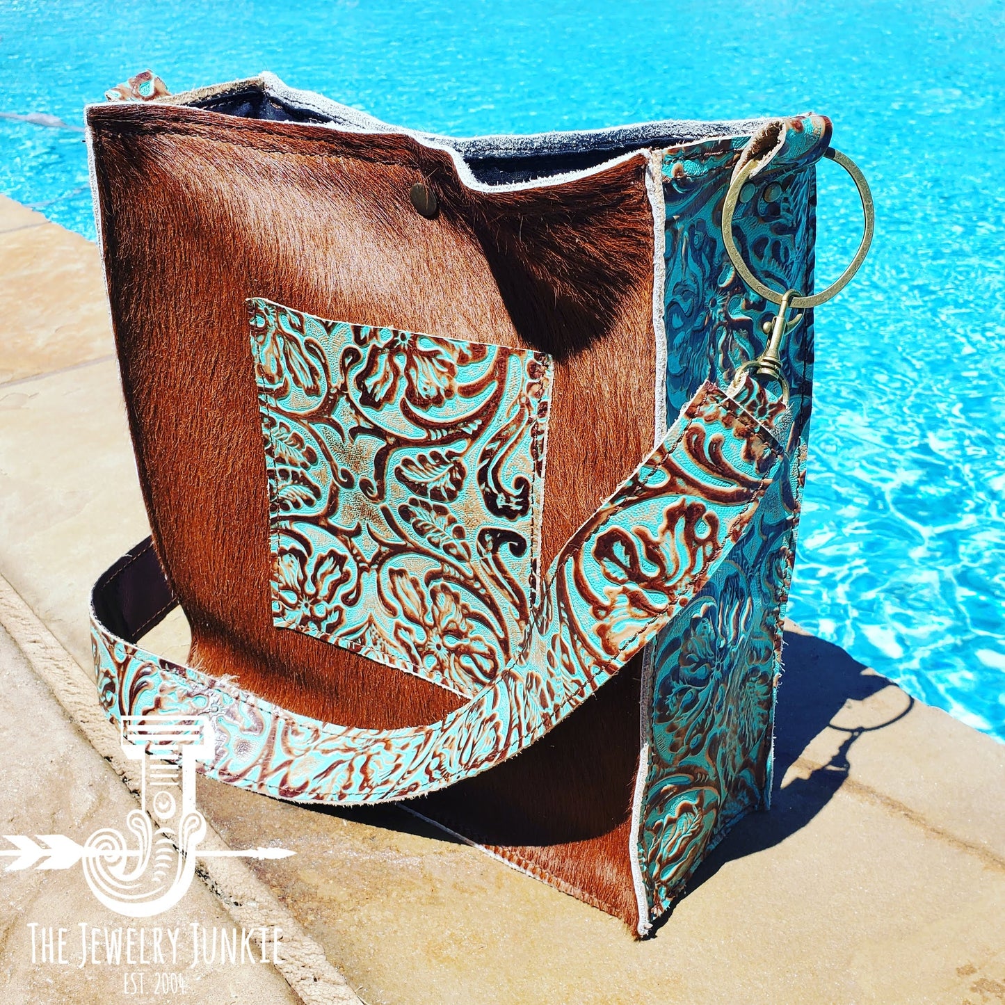 Hair on Hide Box Handbag w/ Cowboy Side Accents 503y