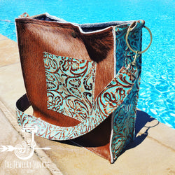 Hair on Hide Box Handbag w/ Cowboy Side Accents 503y