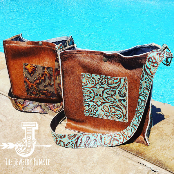Hair on Hide Box Handbag w/ Cowboy Side Accents 503y