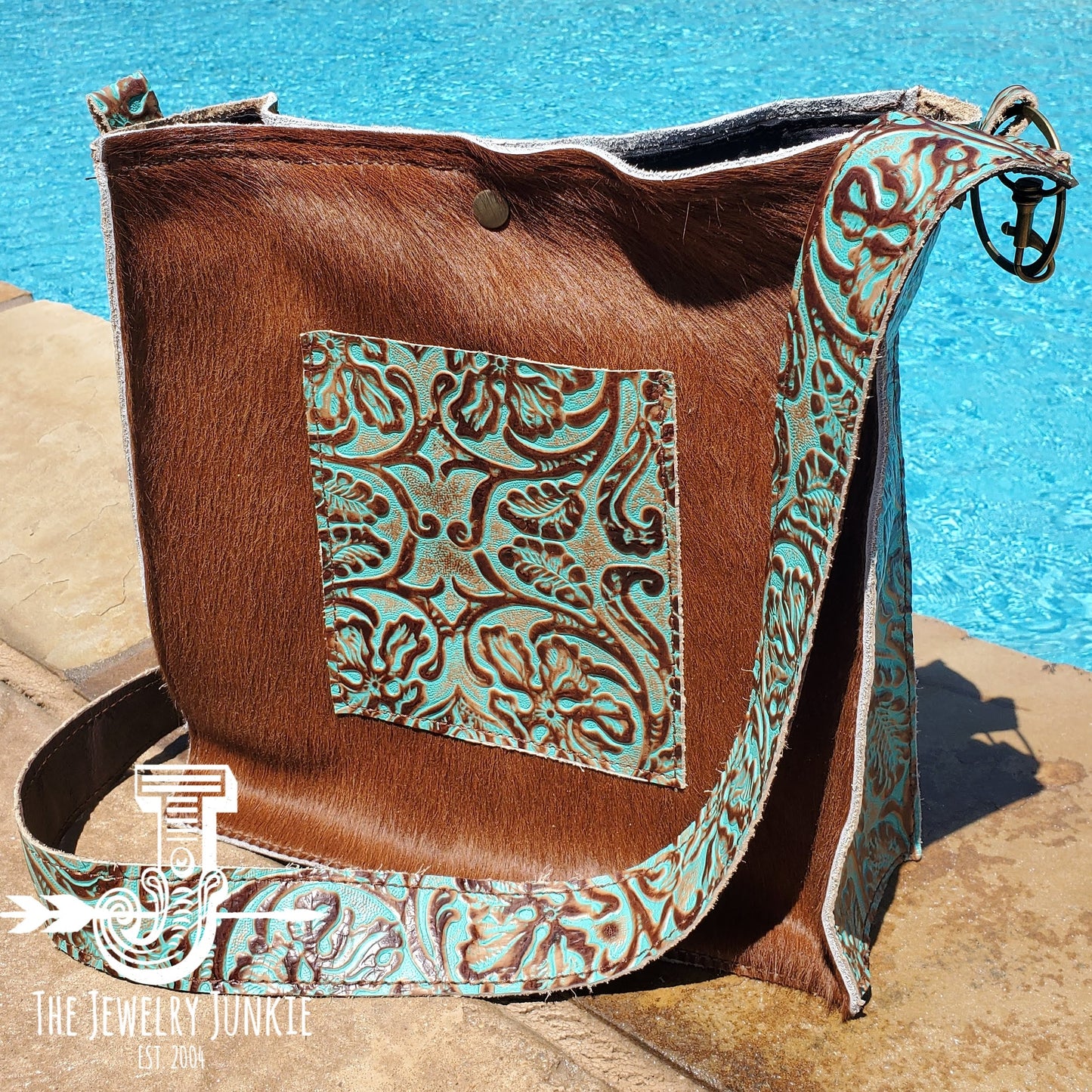 Hair on Hide Box Handbag w/ Cowboy Side Accents 503y