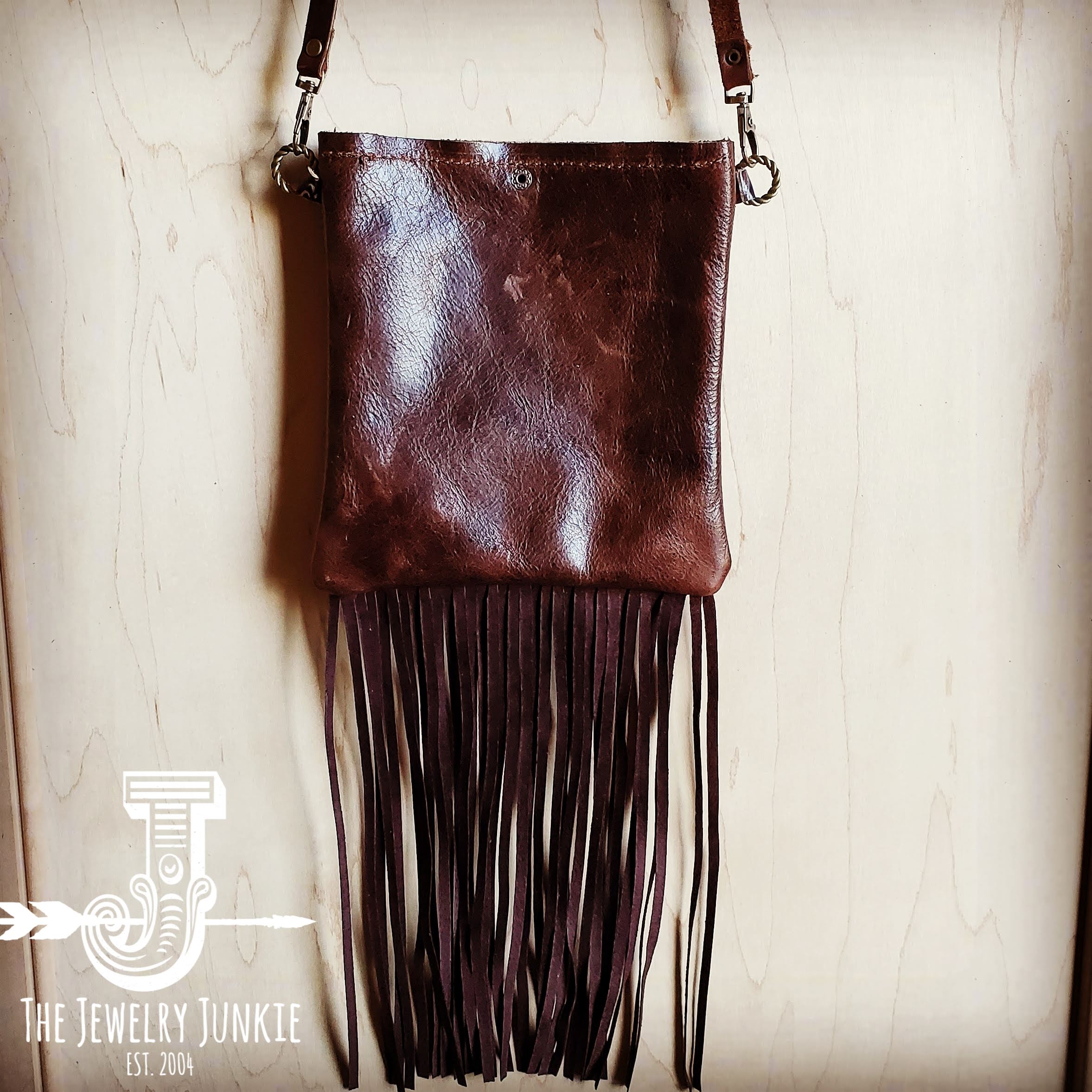 Sweet Perspective Faux Leather Fringe Purse in Maple