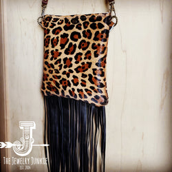 Small Crossbody Handbag w/ Hair-on-Hide Leopard Leather 504d