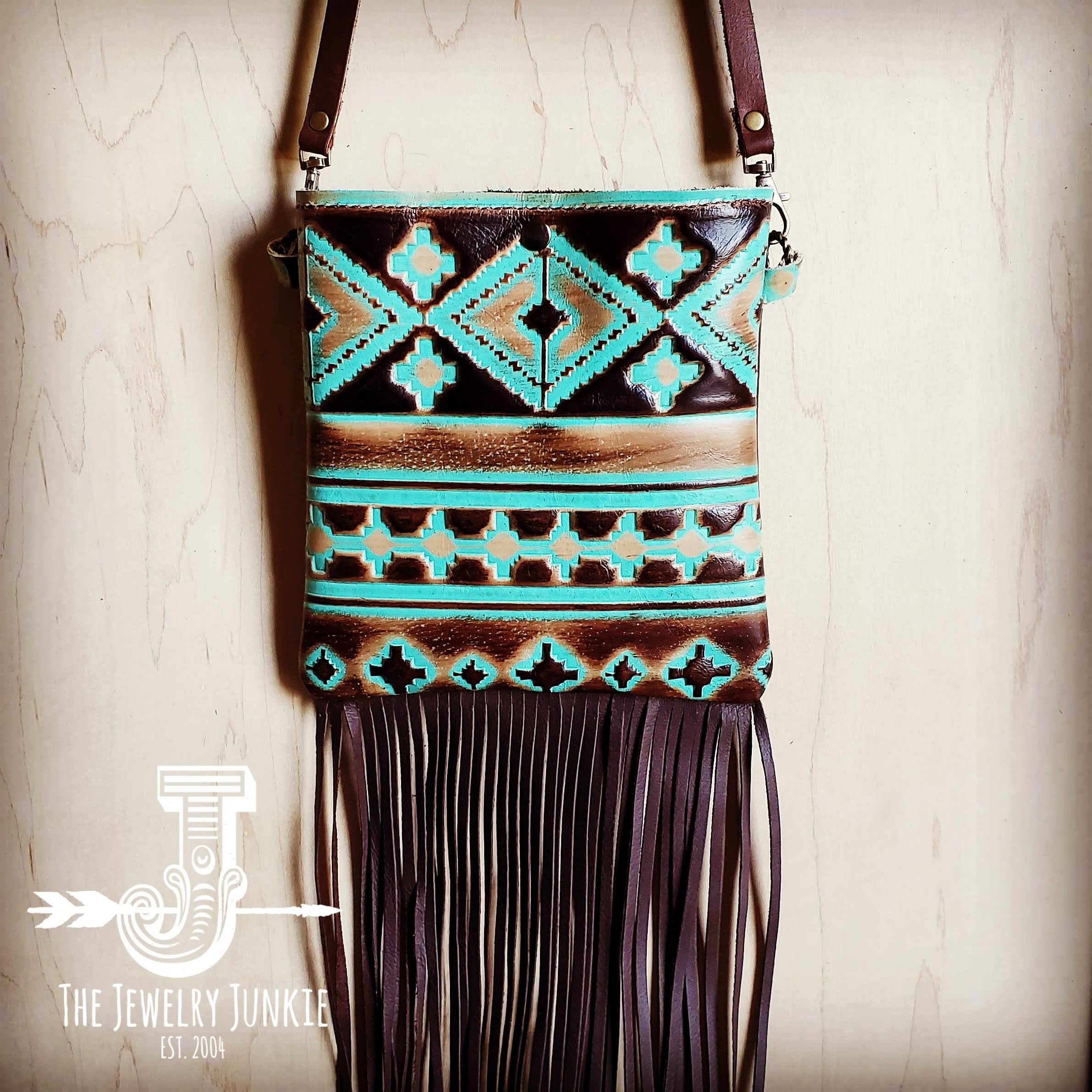 turquoise western fringe purse