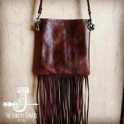 Small Crossbody Handbag w/ Hair-on-Hide Brown Leather 504e