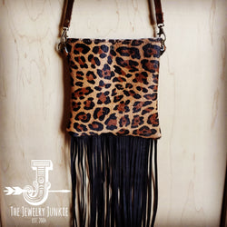 **Small Crossbody Handbag w/ Hair-on-Hide Leopard Leather 504d