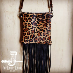 Small Crossbody Handbag w/ Hair-on-Hide Leopard Leather 504d