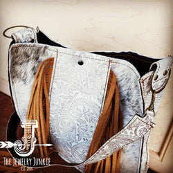 Hair on Hide Box Handbag w/ Oyster Paisley Accents 504g
