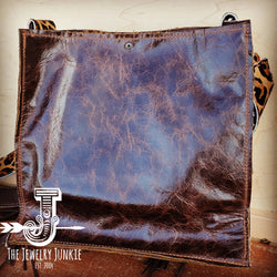 Hair on Hide Box Handbag w/ Leopard Accents  504h