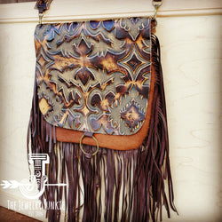 *Hair-On-Hide w/ Brown Laredo Flap Crossbody Handbag 504i