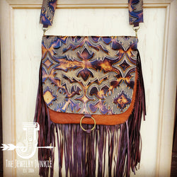 *Hair-On-Hide w/ Brown Laredo Flap Crossbody Handbag 504i