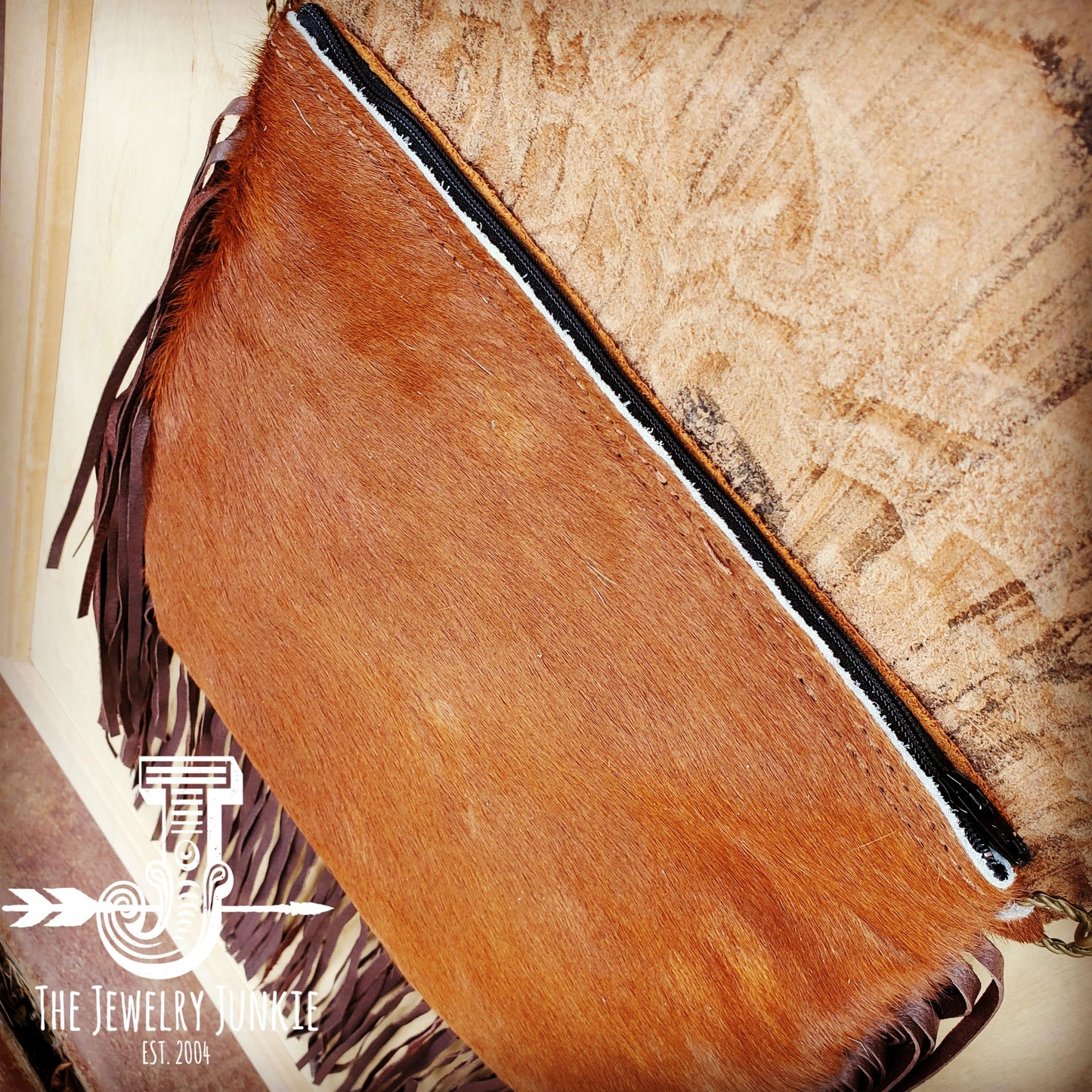 *Hair-On-Hide w/ Brown Laredo Flap Crossbody Handbag 504i