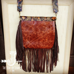 *Hair-On-Hide w/ Brown Laredo Flap Crossbody Handbag 504i