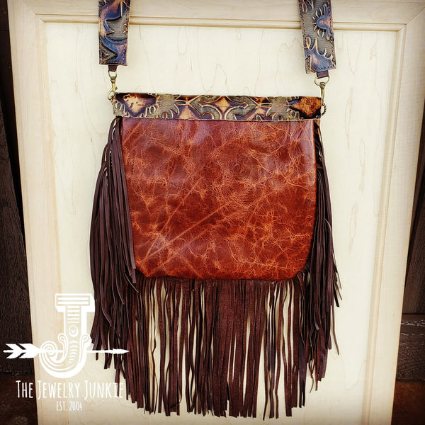 *Hair-On-Hide w/ Brown Laredo Flap Crossbody Handbag 504i