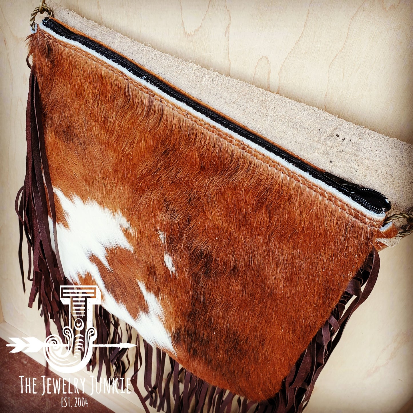 *Hair-On-Hide w/ Steer Head Flap Crossbody Handbag 504L
