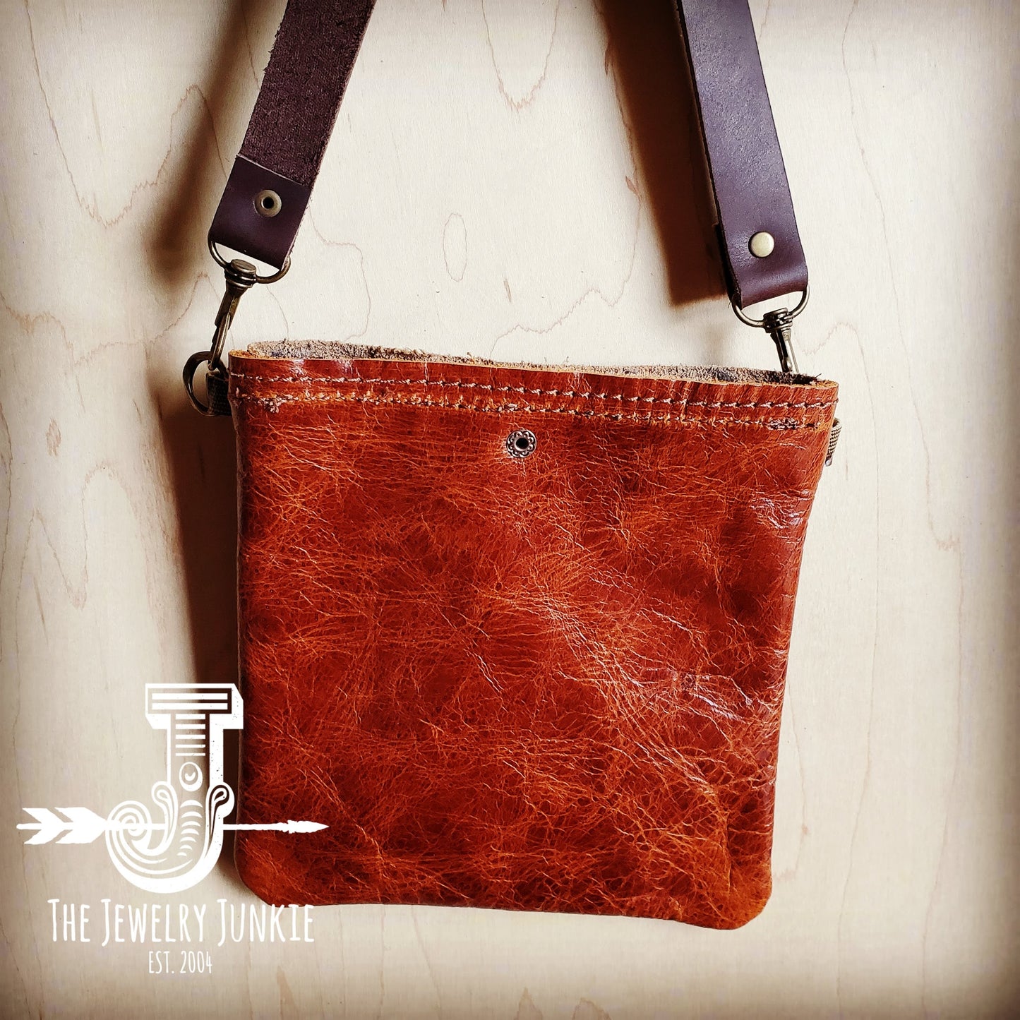 Small Crossbody Handbag w/ Hair-on-Hide Brown Leather 504e