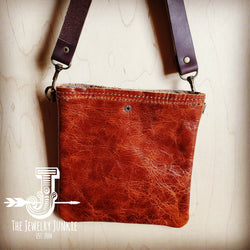 Small Crossbody Handbag w/ Hair-on-Hide Brown Leather 504e