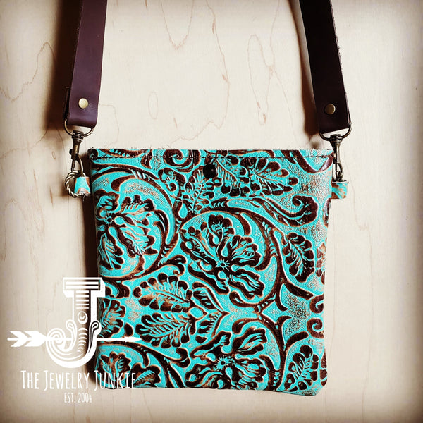 Small Crossbody Handbag w/ Cowboy Tooled Leather 503z