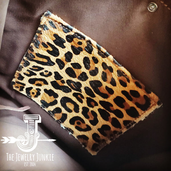 Hair on Hide Box Handbag w/ Leopard Accents  504h
