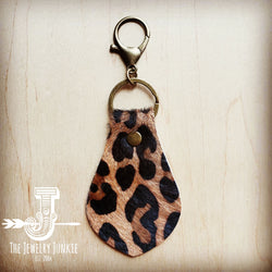 **Hair-on-Hide Leather Key Chain - Leopard 700z