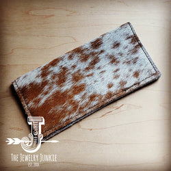 Hair-on-Hide Leather Wallet-Spotted Brindle 301h