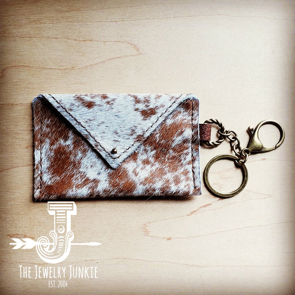 Sierra Credit Card Wallet-Spotted Brindle Hair on Hide 601s