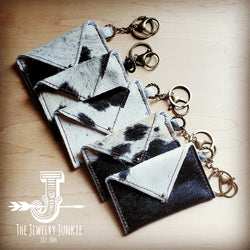 Sierra Credit Card Wallet-Black and White Hair on Hide 601t