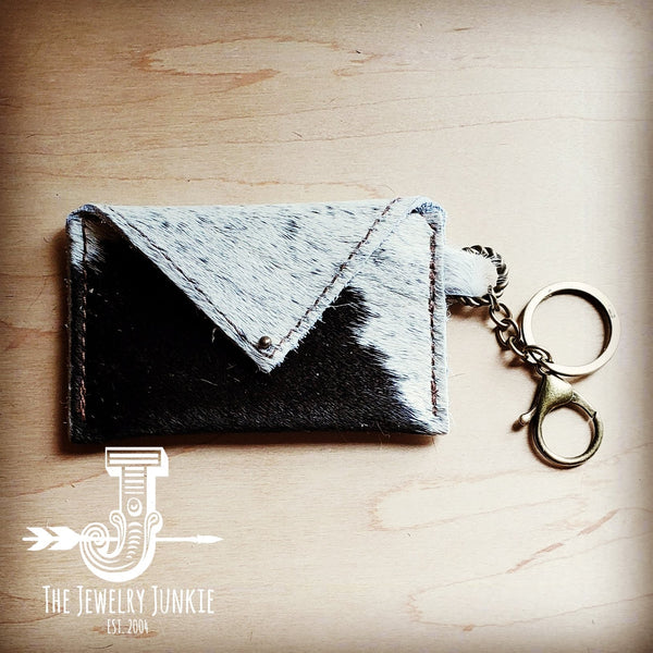 Sierra Credit Card Wallet-Black and White Hair on Hide 601t