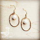 Matte Gold Hoop w/ Pearl Dangle