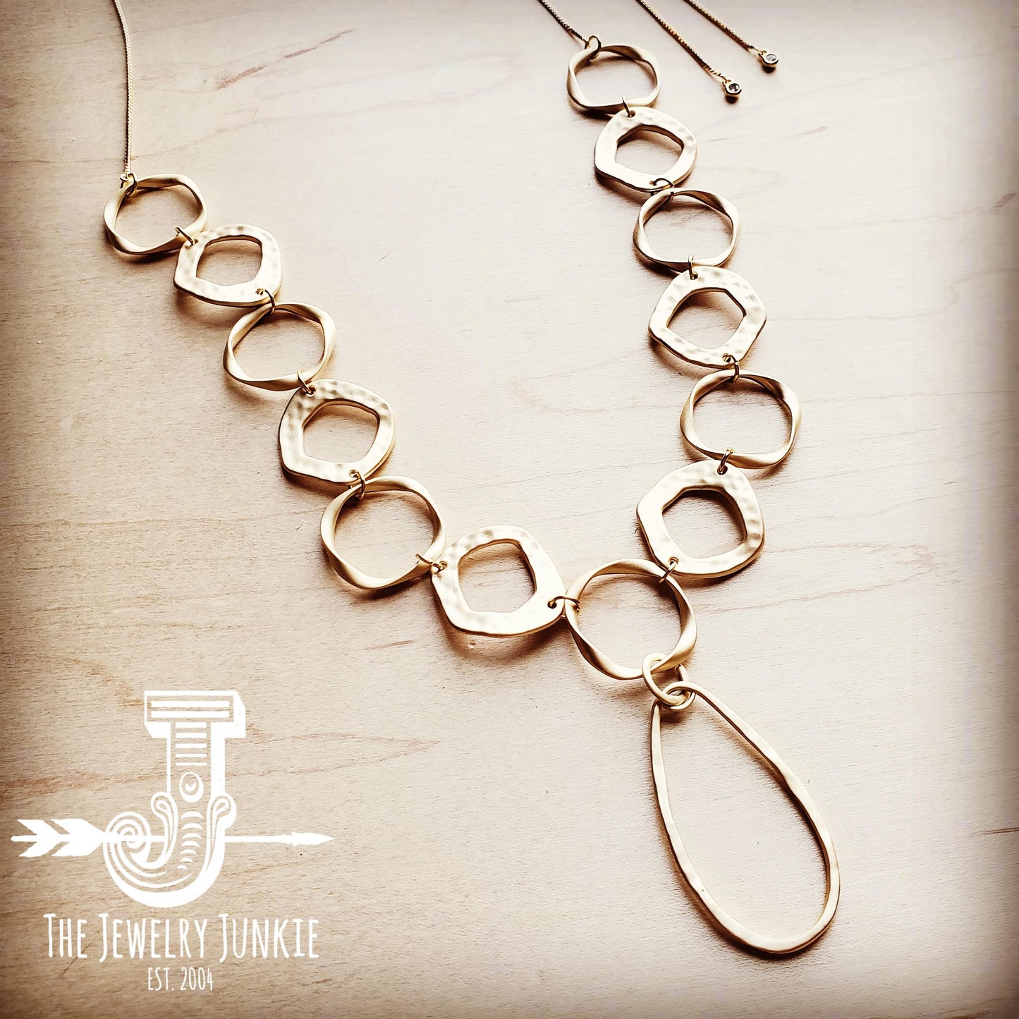 *Matte Gold Multi Hoop Necklace w/ Clasp  251n