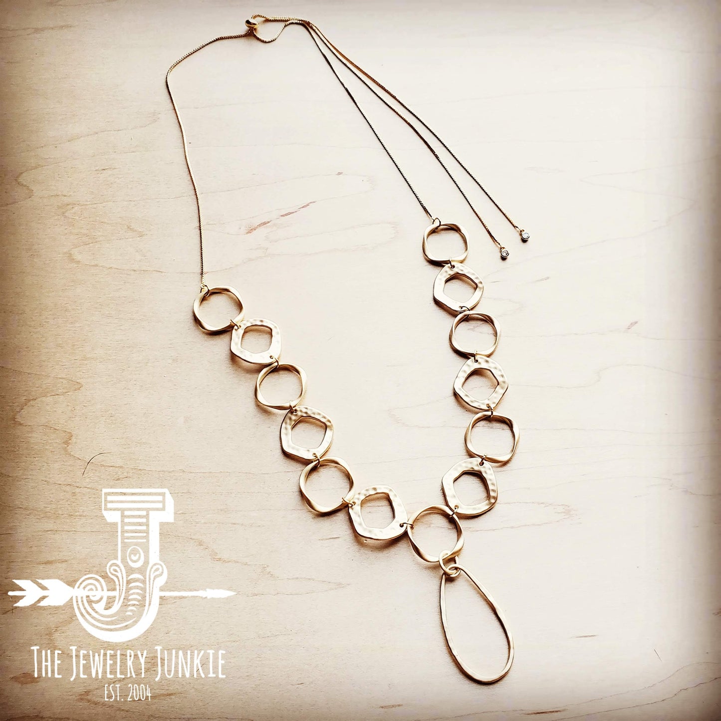 *Matte Gold Multi Hoop Necklace w/ Clasp  251n