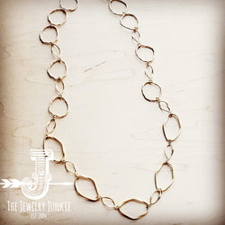 *Matte Gold Long Hoop and Circle Necklace 251m