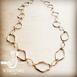*Matte Gold Long Hoop and Circle Necklace 251m