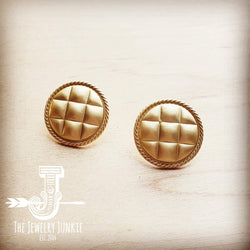 **Matte Gold Woven Pattern Earrings 204m
