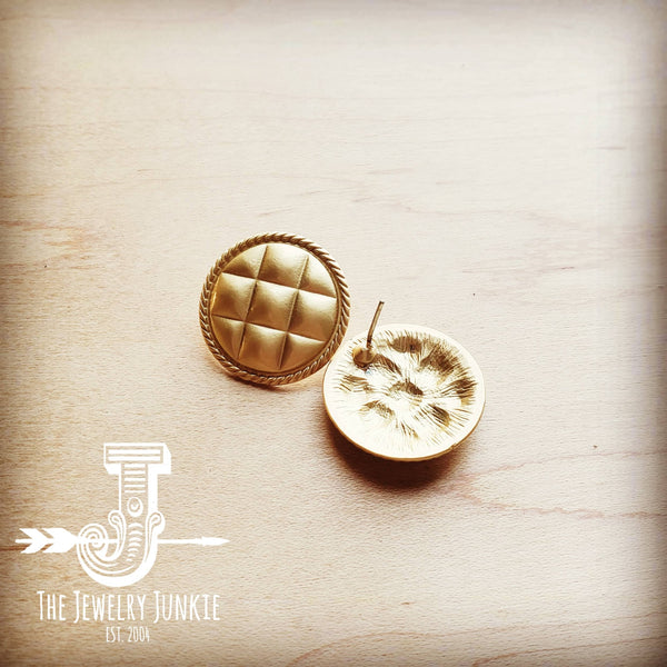 **Matte Gold Woven Pattern Earrings 204m