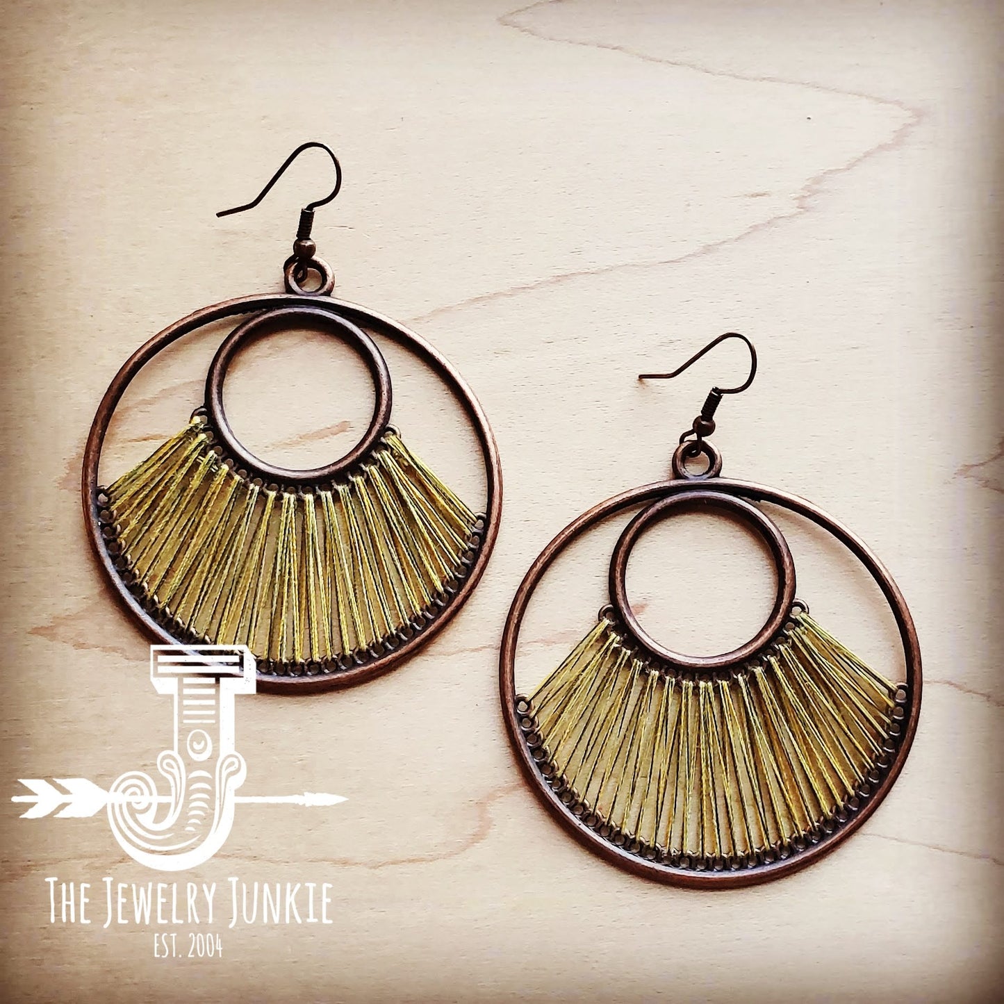 **Army Green Fan Woven Hoop Earrings 203x