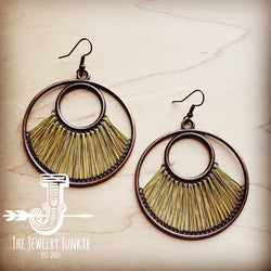 **Army Green Fan Woven Hoop Earrings 203x